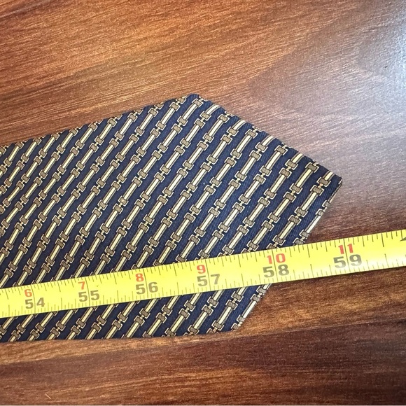 BROOKS Basics Blue and Gold Tie with Elegant Stripes - Picture 8 of 8